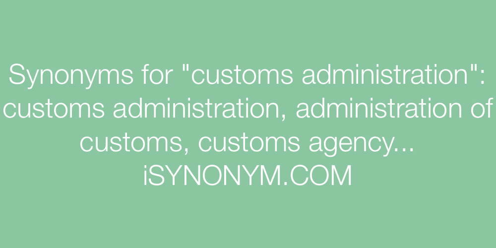 Synonyms customs administration
