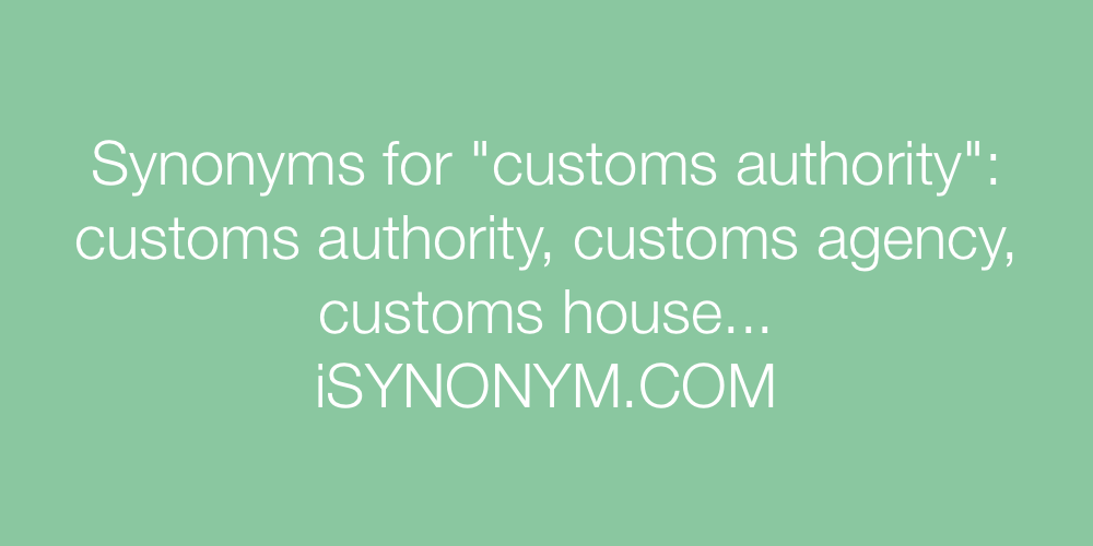 Synonyms customs authority
