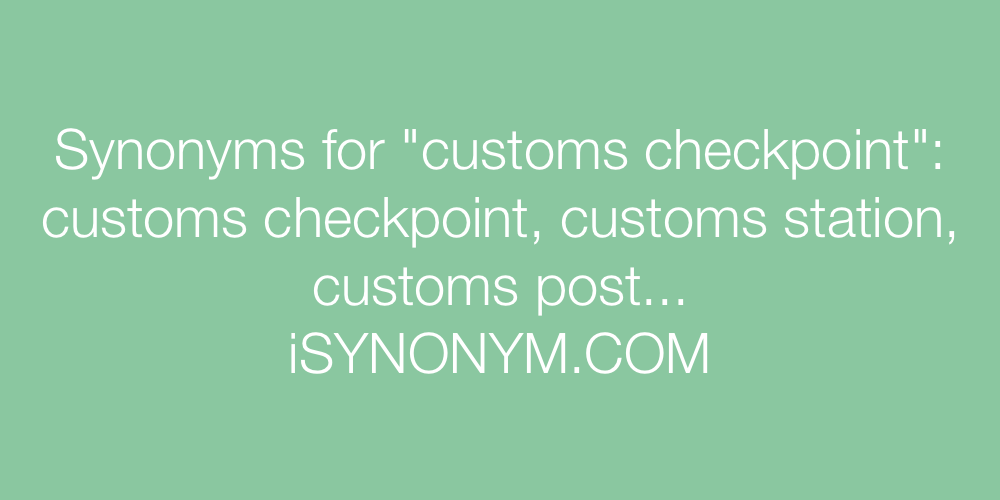 Synonyms customs checkpoint