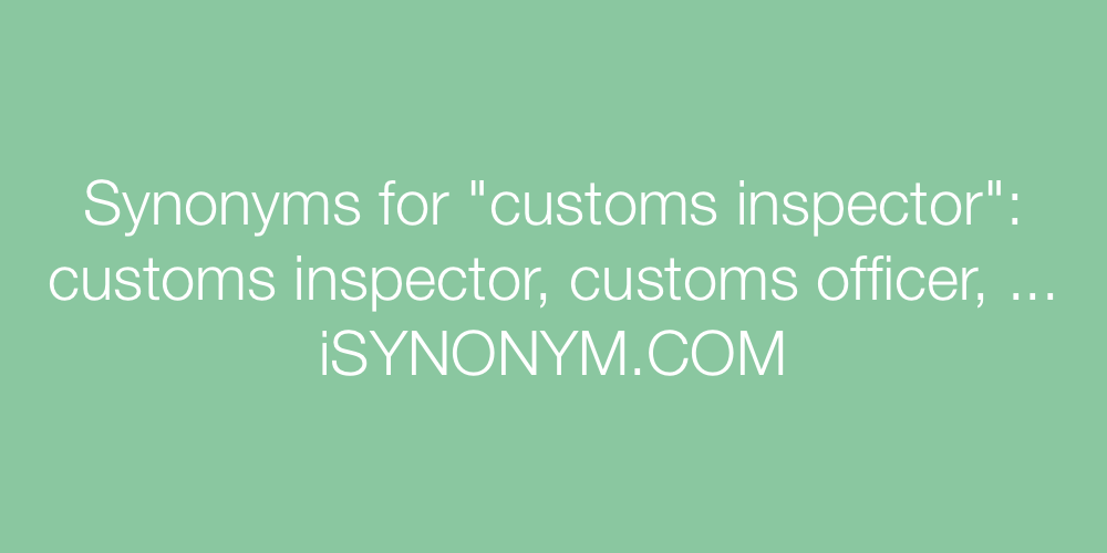 Synonyms customs inspector