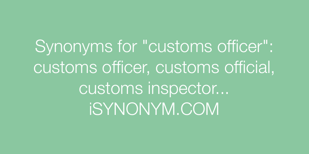 Synonyms customs officer