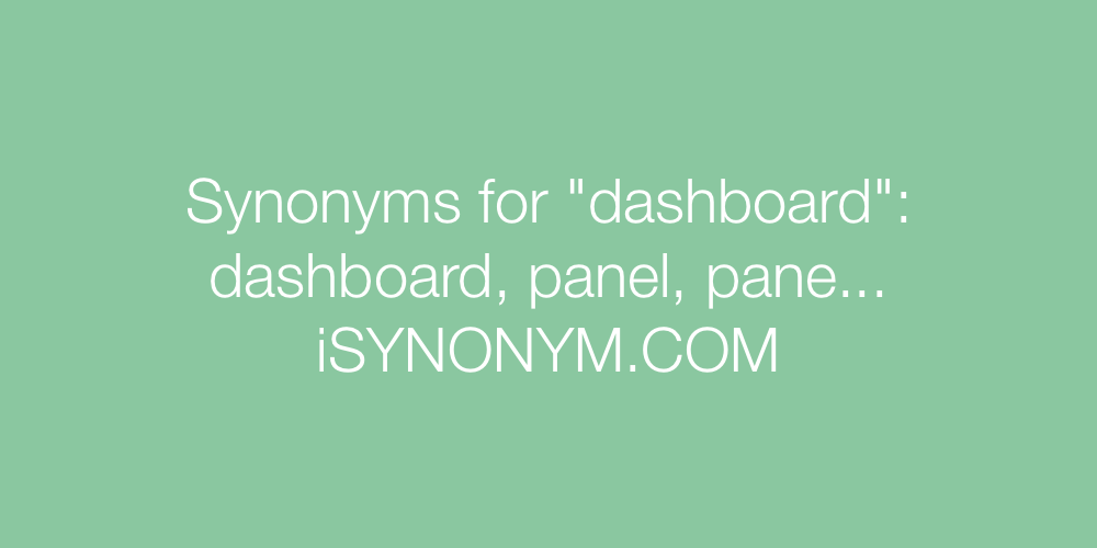 Synonyms dashboard