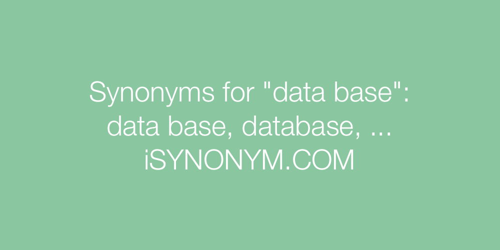 Synonyms data base