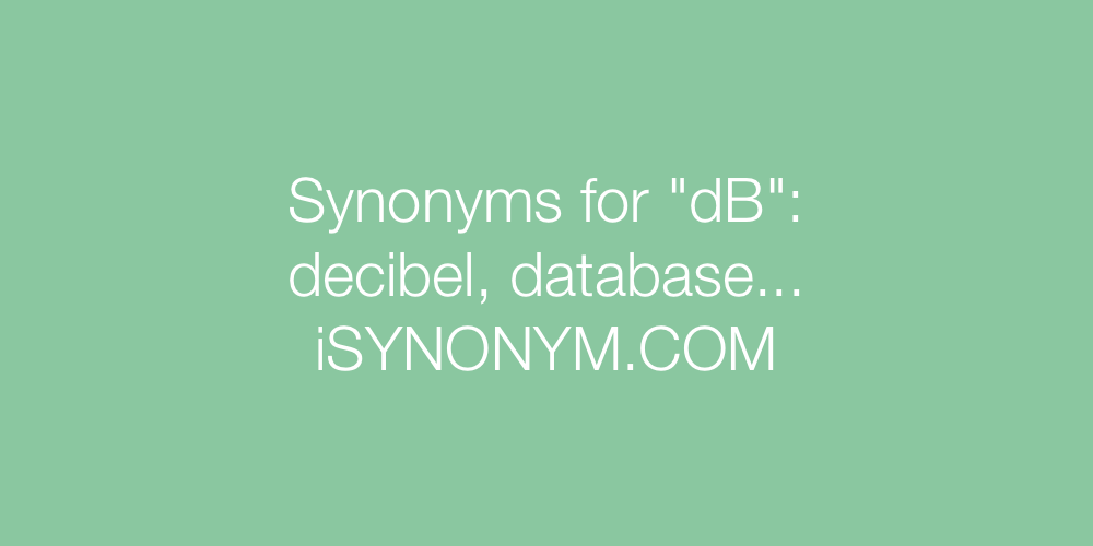 Synonyms dB