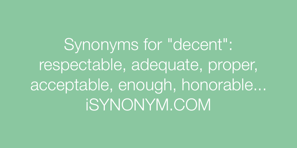 Synonyms decent