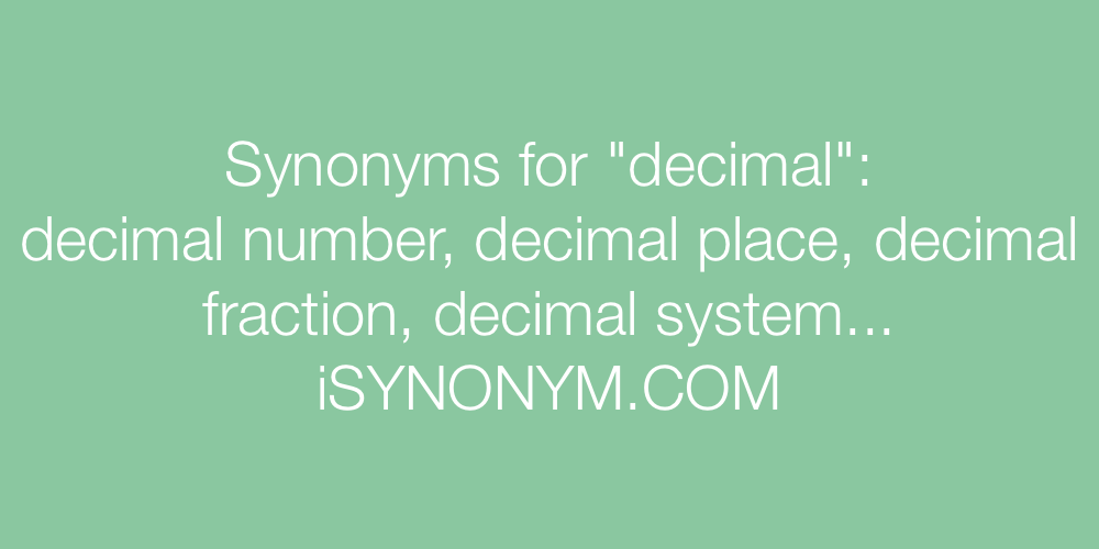 Synonyms decimal