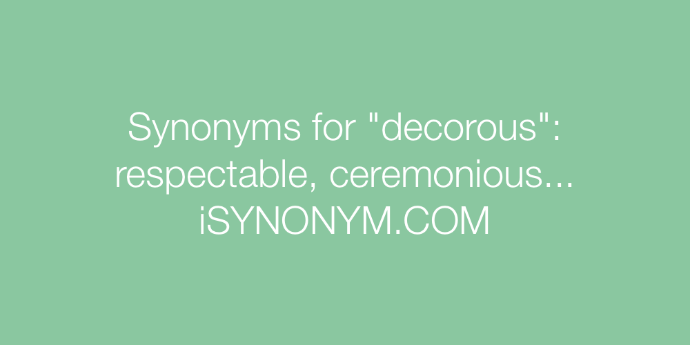 Synonyms decorous