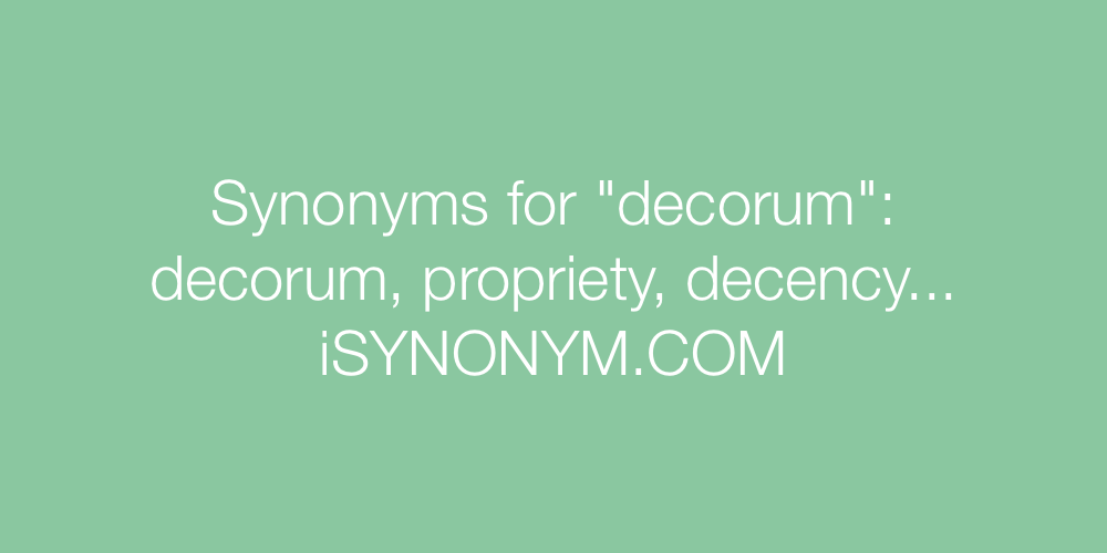Synonyms decorum