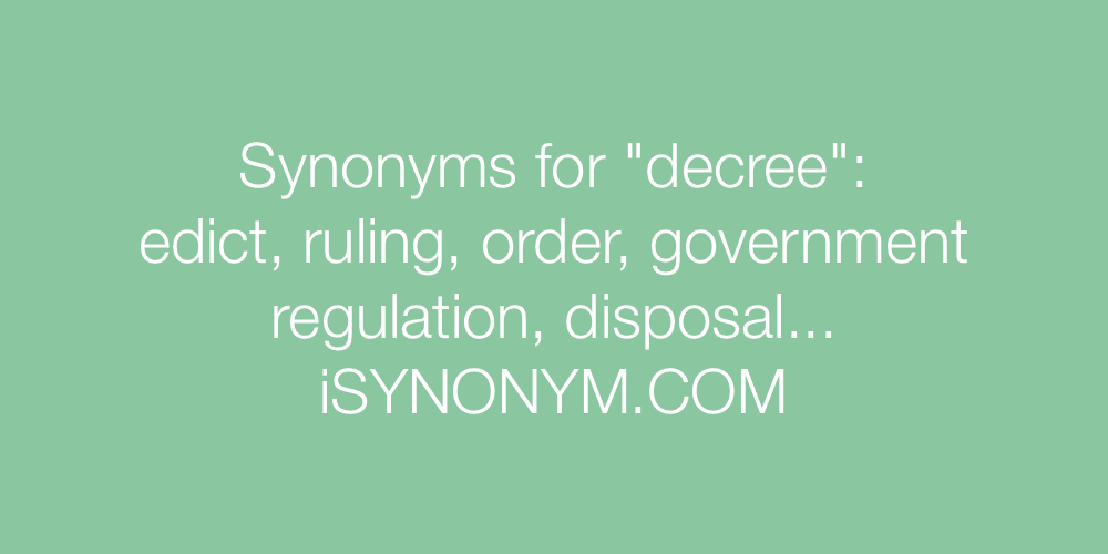 Synonyms decree