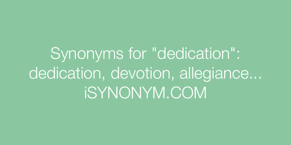 Synonyms dedication