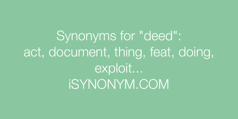 Synonyms deed