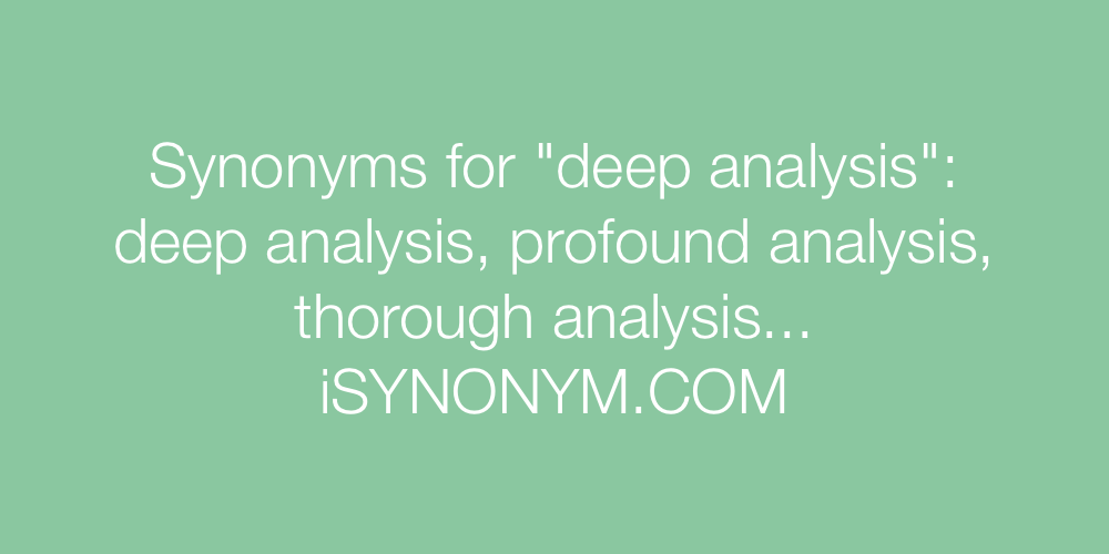 Synonyms deep analysis