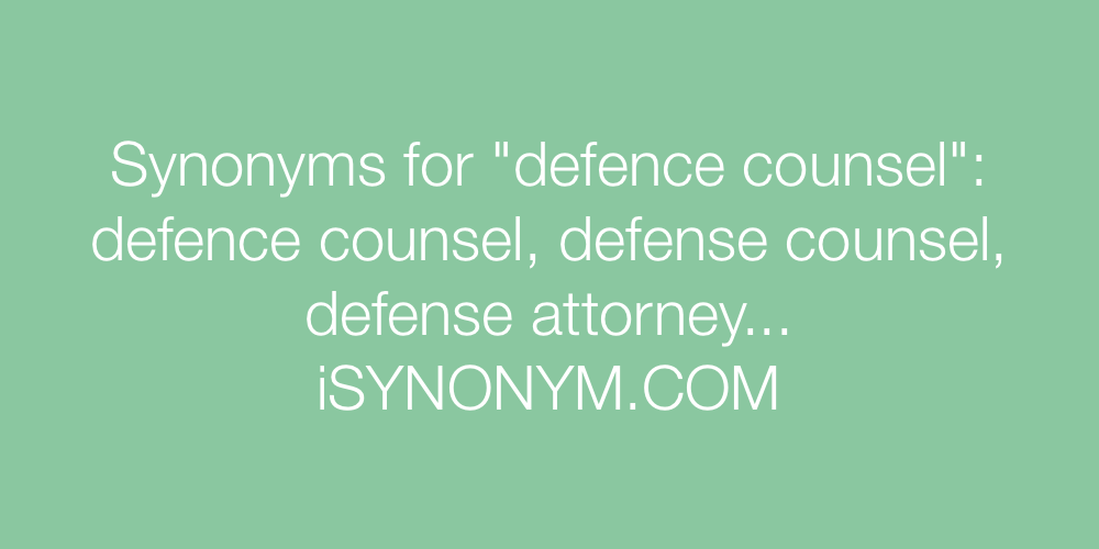 Synonyms defence counsel