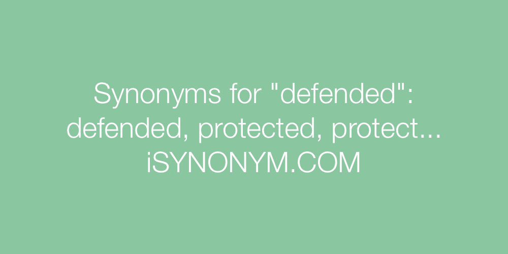 Synonyms defended