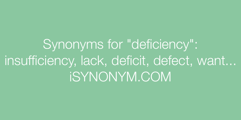 Synonyms deficiency