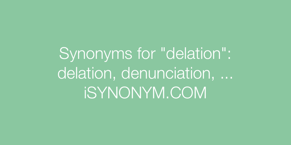 Synonyms delation