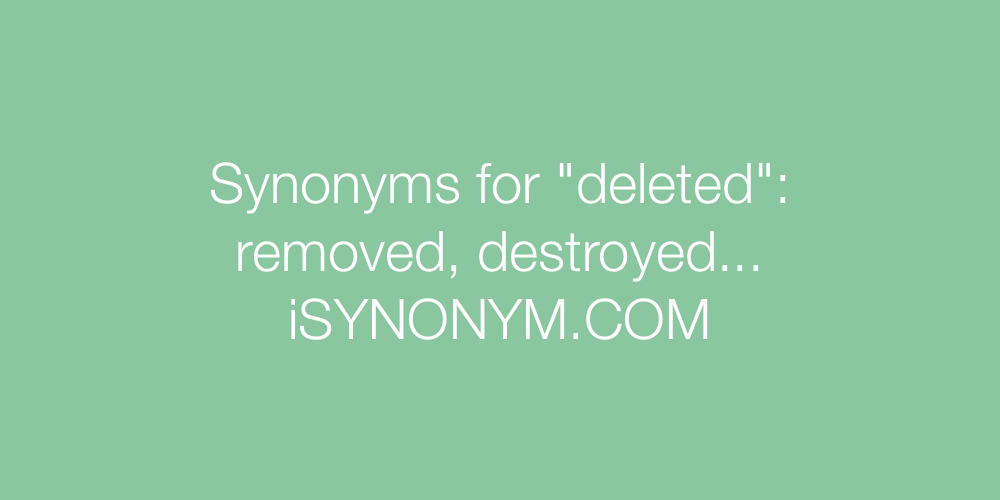 Synonyms deleted