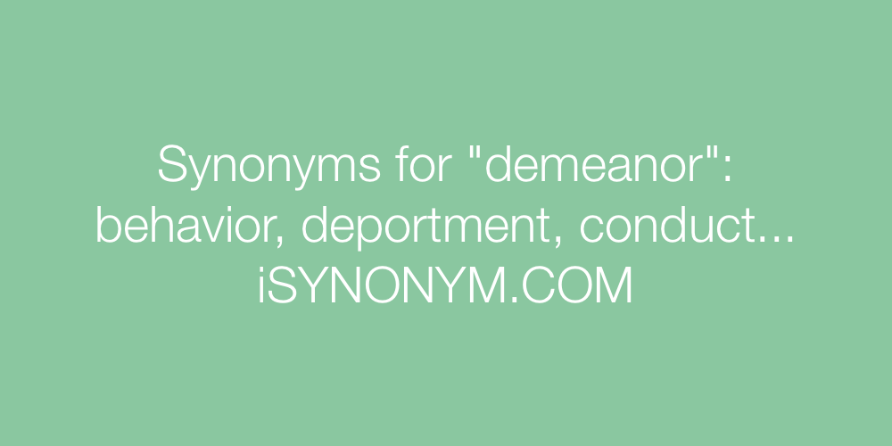 Synonyms demeanor