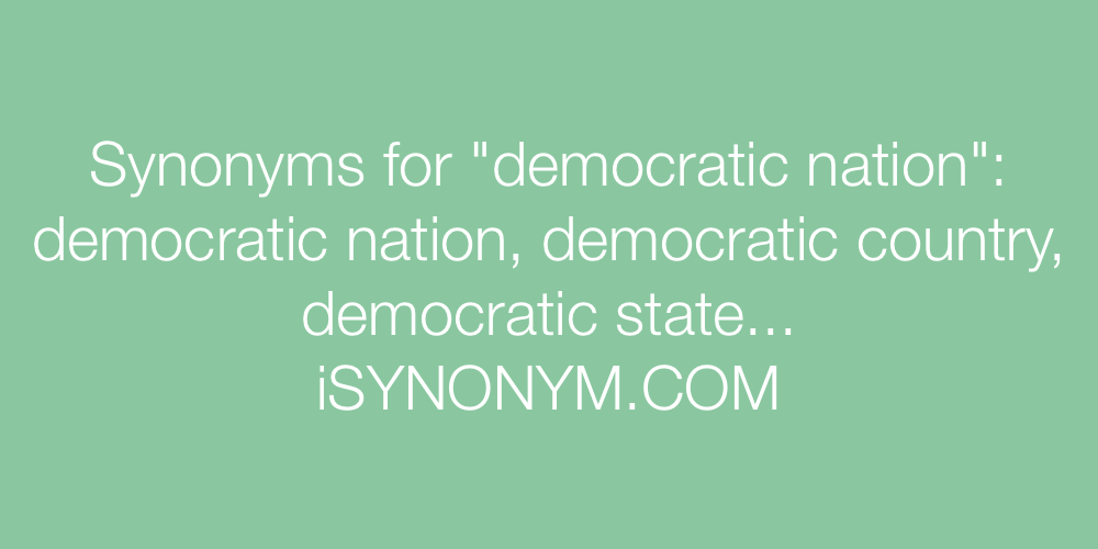 Synonyms democratic nation