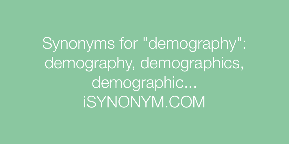 Synonyms demography