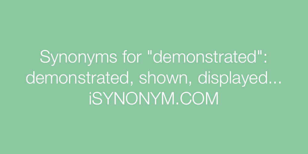 Synonyms demonstrated