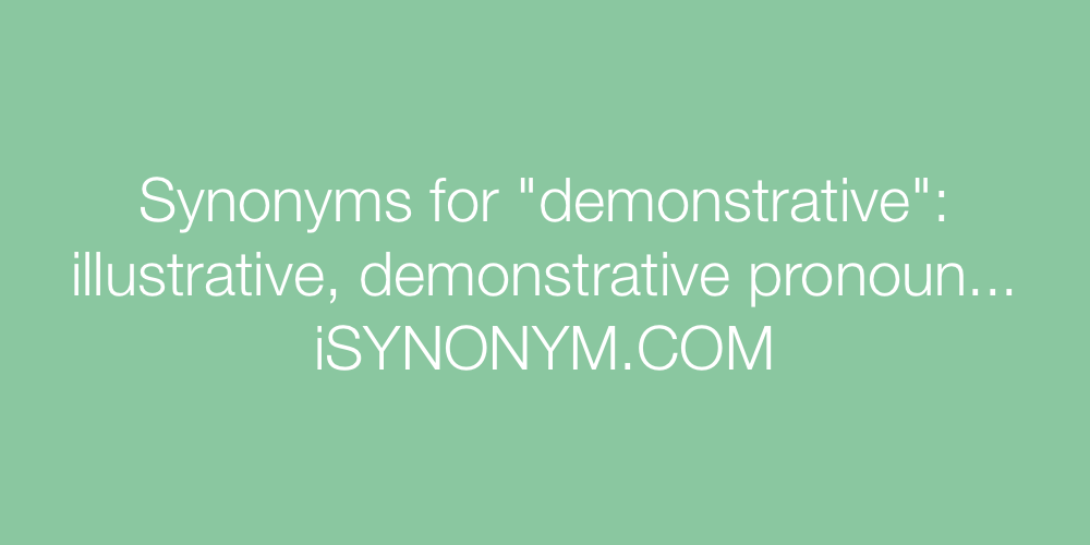 Synonyms demonstrative
