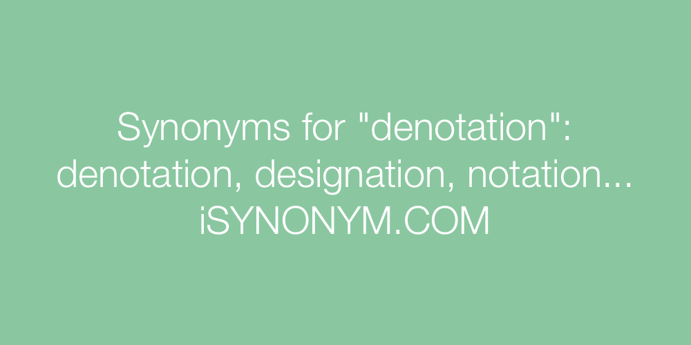 Synonyms denotation