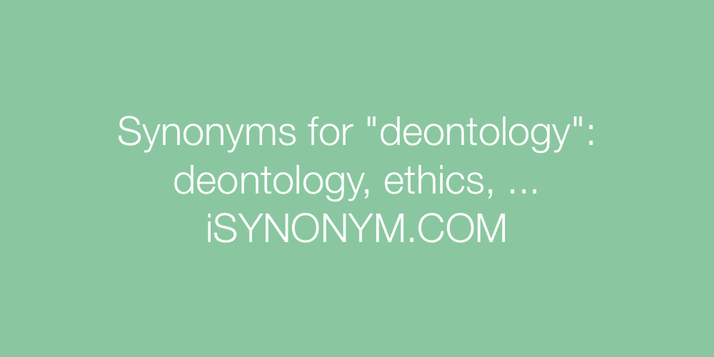 Synonyms deontology