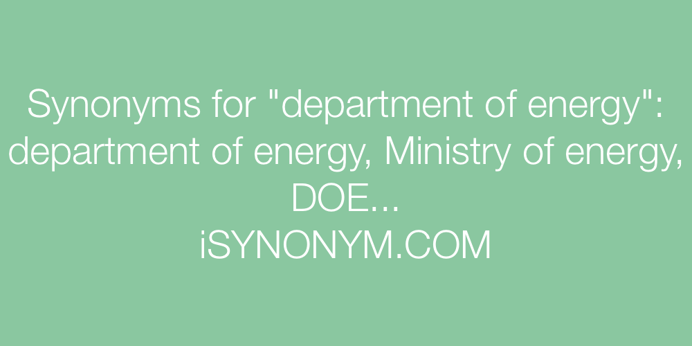 Synonyms department of energy