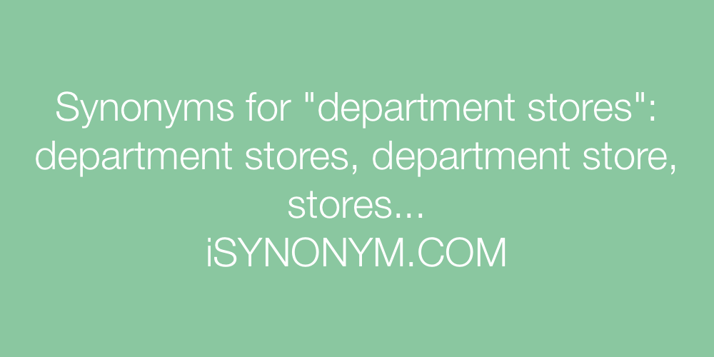 Synonyms department stores