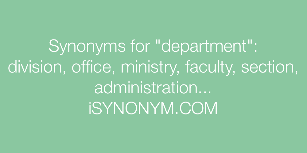 Synonyms department