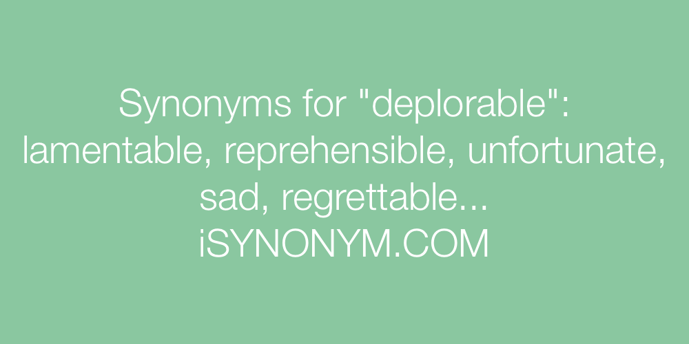 Synonyms deplorable