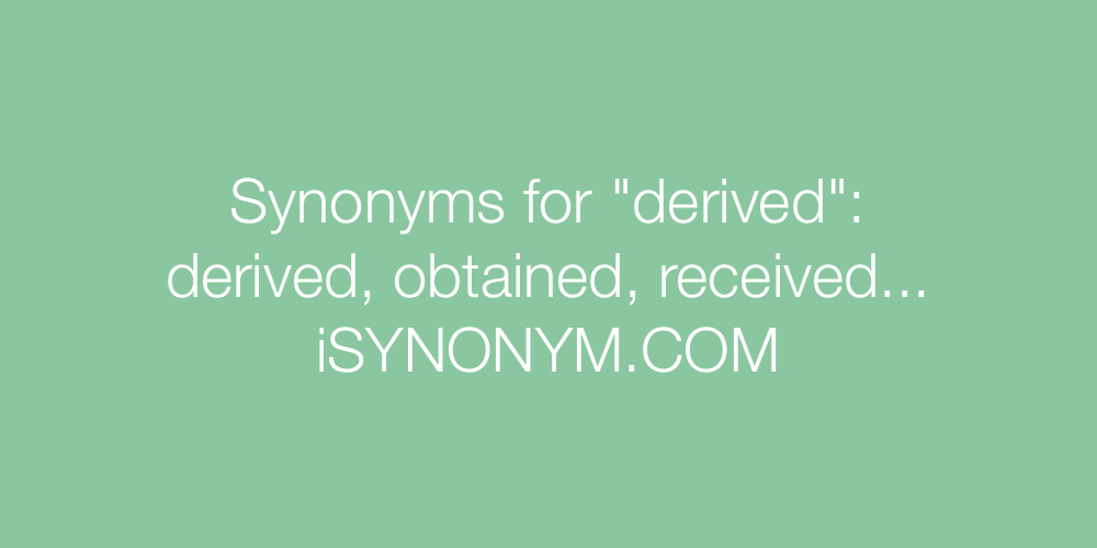 Synonyms derived