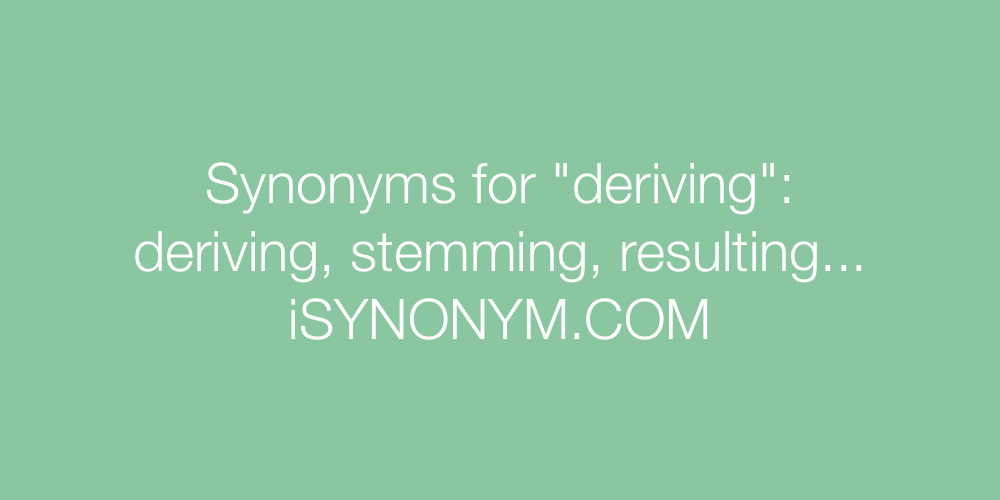 Synonyms deriving