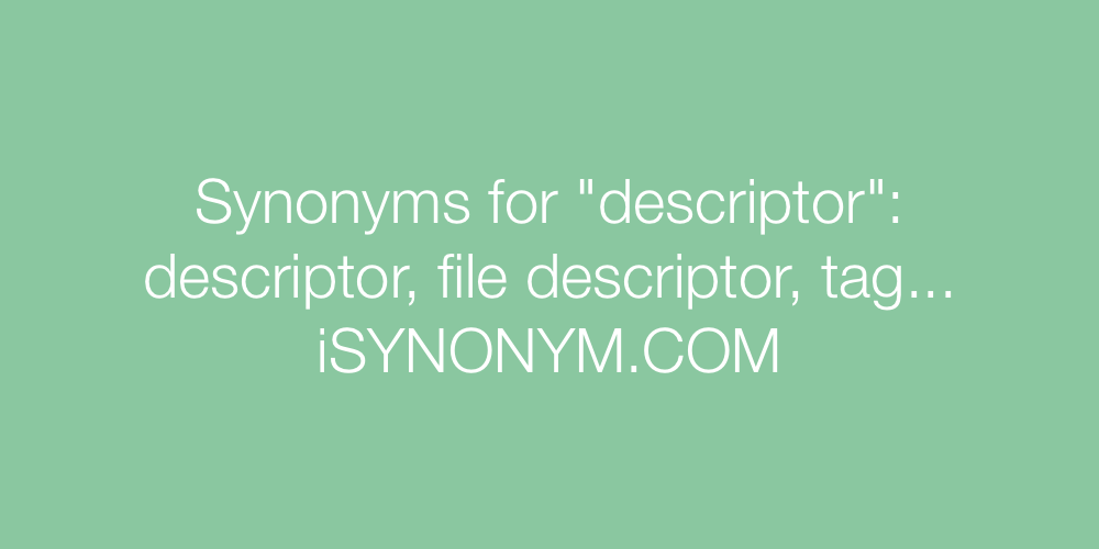 Synonyms descriptor