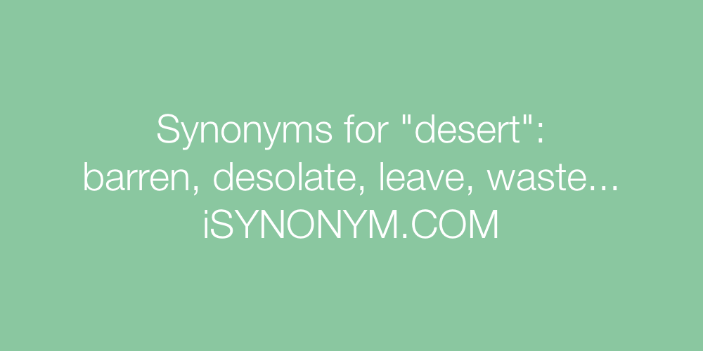 Synonyms desert