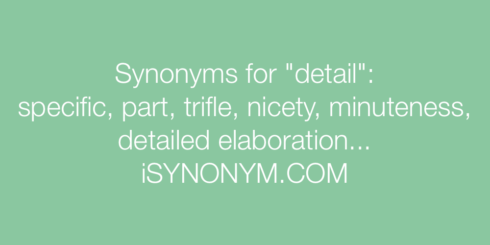 Synonyms detail