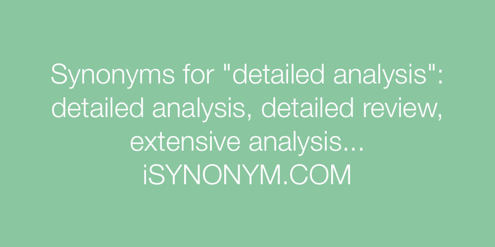 Synonyms detailed analysis
