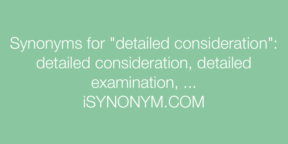 Synonyms detailed consideration