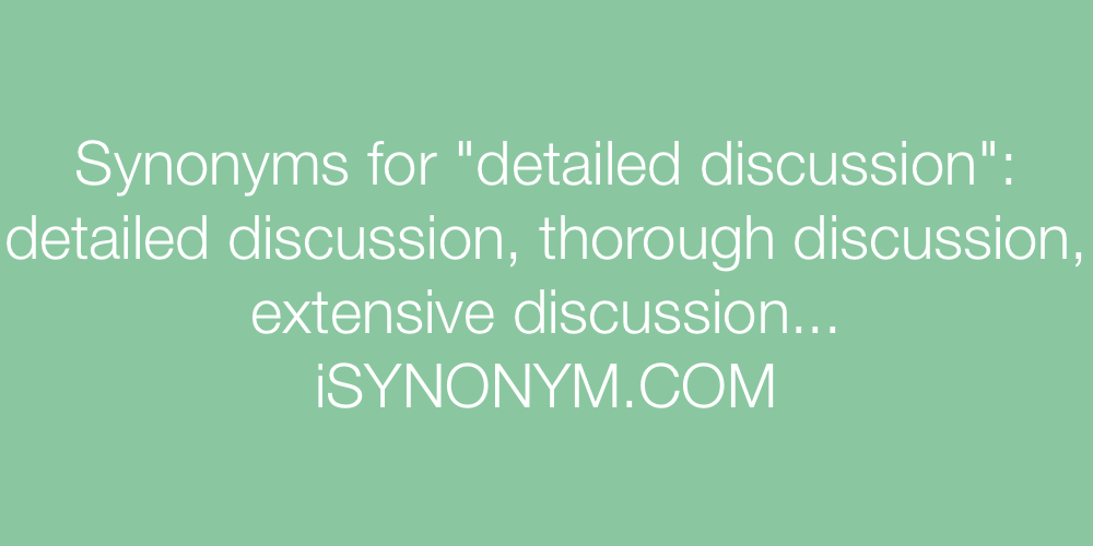 Synonyms detailed discussion