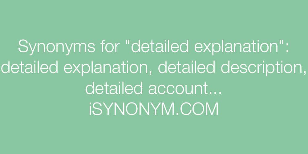 Synonyms detailed explanation
