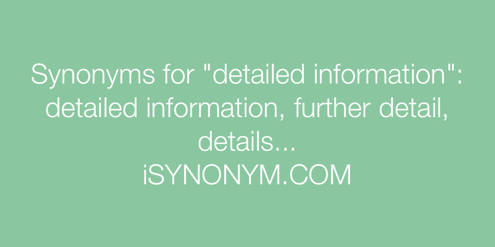 Synonyms detailed information