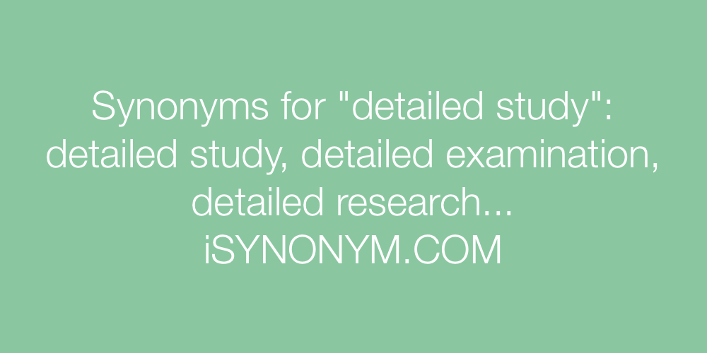 Synonyms detailed study