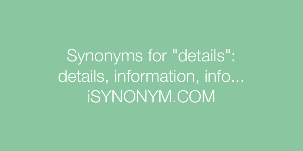 Synonyms details