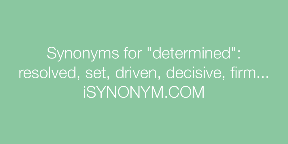 Synonyms determined