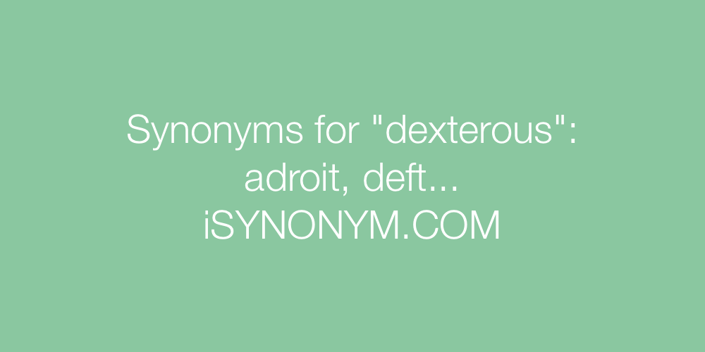 Synonyms dexterous