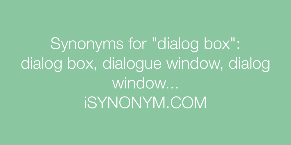 Synonyms dialog box