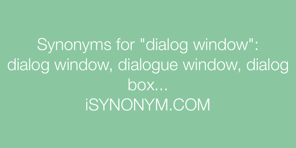 Synonyms dialog window