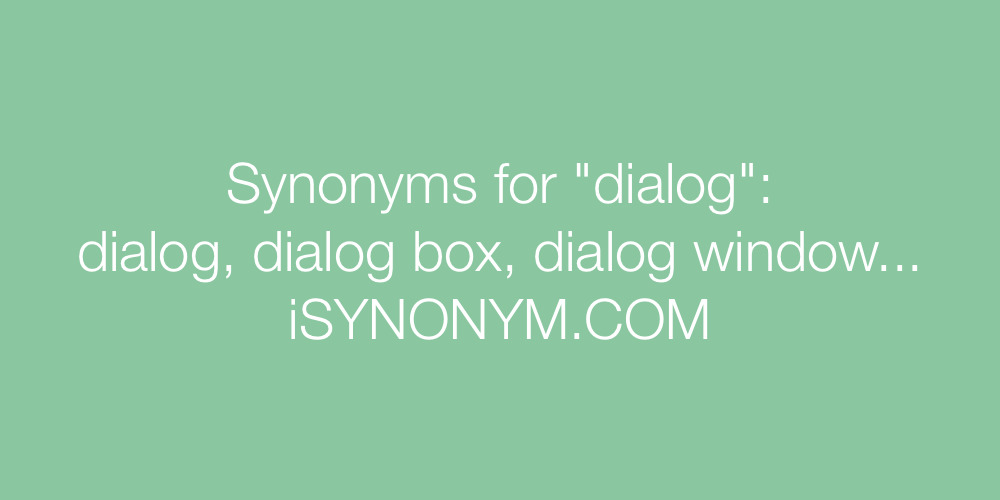 Synonyms dialog