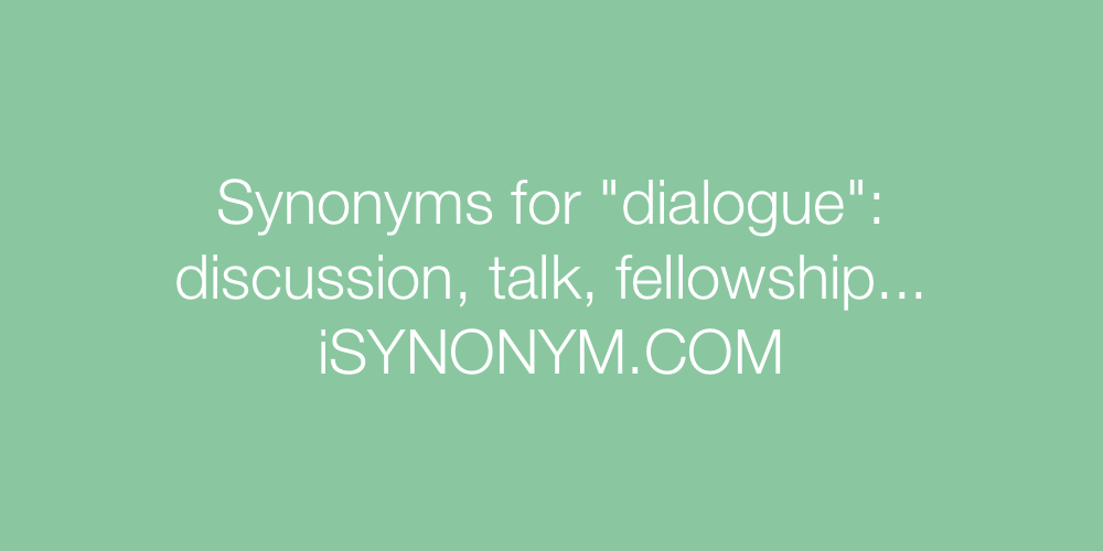 Synonyms dialogue